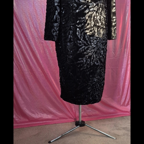 🆕️ LISTING!! DRESS THE POPULATION ELIZABETH SEQUIN &VELVET MIDI SHEATH DRESS - Picture 14 of 15